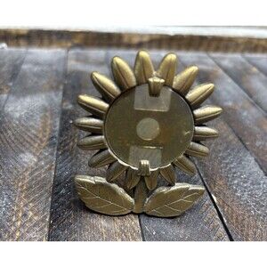 Vintage AMC Miniature Brass Sunflower Picture Frame Made in USA
